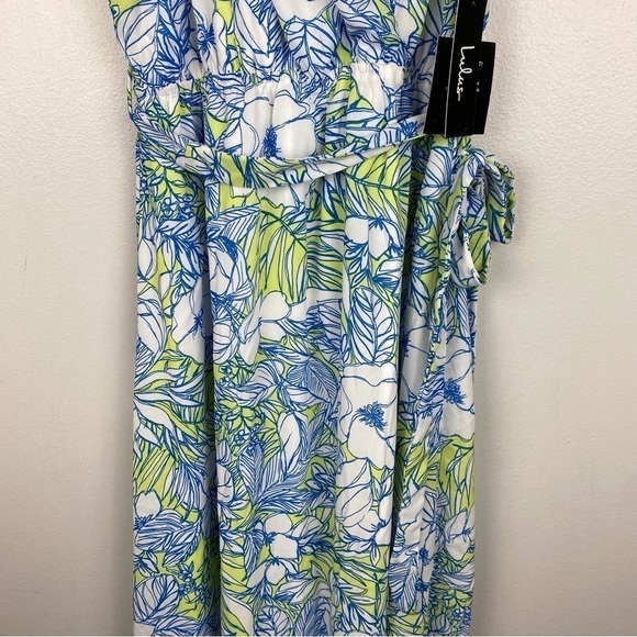 Lulu's Sunrise in Paradise Blue Multi Tropical Print Maxi Dress Size M NWT - Picture 6 of 15